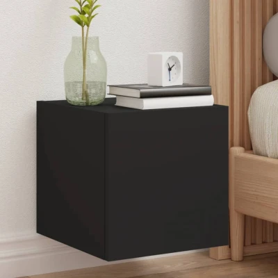 Afbeelding van Tv wandmeubels met LED verlichting 2 st 30,5x35x30 cm zwart