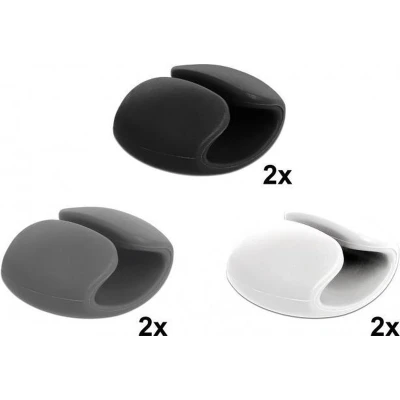 Afbeelding van Kabelhouders voor meerdere kabels 6 stuks / zwart/wit/grijs