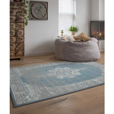 Afbeelding van Vintage Vloerkleed Numisma Joy De Vivre Lichtblauw 160x230 Cm