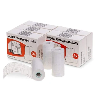 Afbeelding van 15 rollen thermisch papier 57/28/7 voor tachograaf 8 m