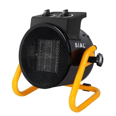 Afbeelding van SIAL Ventilatorkachel, 3000 W, elektrische radiator, keramiek, industriële verwarming, snelle warmte 3 seconden, thermostaat en oververhittingsbeveiliging (zwart)