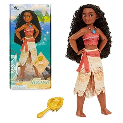 Afbeelding van Disney Store Vaiana Kinderpop, 26,5 cm, met borstel gevormde details, volledig beweegbaar speelgoed klassieke outfit, geschikt voor kinderen vanaf 3 jaar