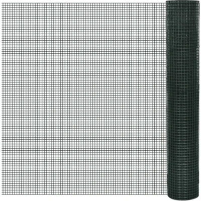 Afbeelding van Kippengaas 25x1 m gegalvaniseerd staal met PVC coating groen
