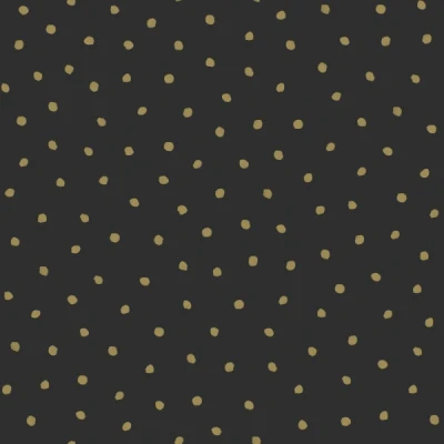 Afbeelding van ESTAhome behang stippen zwart en goud 139122 0,53 x 10,05 m