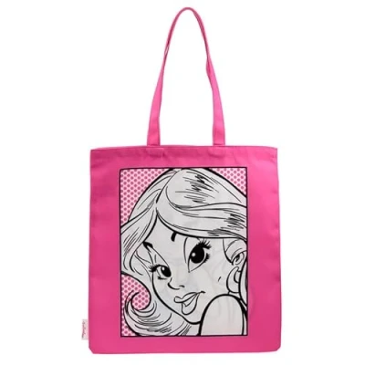 Afbeelding van Boodschappentas Falbala Roze Asterix&amp;Obelix Zwart&amp;Wit Afbeelding 40x39cm