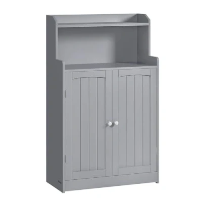 Afbeelding van VASAGLE Badkamerkast, 2 deuren, verstelbare planken, 30 x 60 100 cm, voor eetkamer, keuken, woonkamer, duifgrijs, BBC770G02