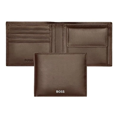 Afbeelding van HUGO BOSS Leren Portemonnee Classic Smooth Wallet Brown Bruine