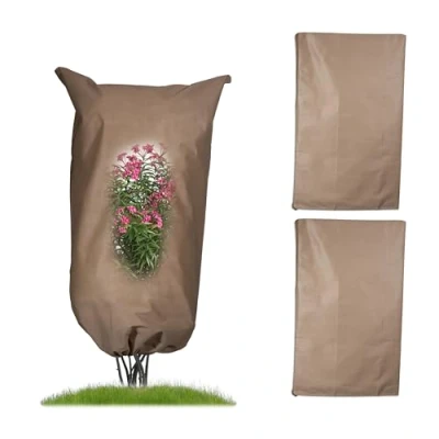 Afbeelding van Relaxdays beschermhoes voor planten set van 3 vorstbescherming planthoes vlies M