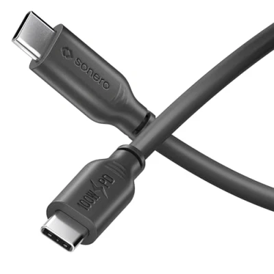 Afbeelding van Sonero® USB C naar oplaadkabel, snellaadkabel, 2.0, 100W PD, zwart, 3m