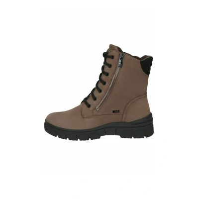 Afbeelding van Caprice Enkellaarsjes met plateauzool, Dames, Maat: 41, Taupe comb Leer