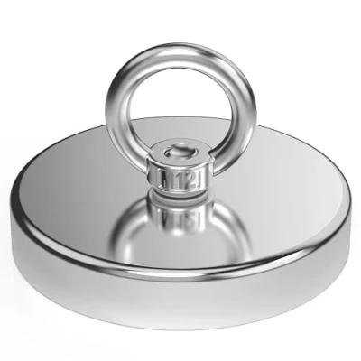 Afbeelding van Magnetpro Sterke neodymium vismagneet met oogschroef, 770 kg, diameter 12 cm, voor magneetvissen, jacht, rivierverhouding