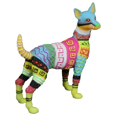 Afbeelding van Aqua Della Aquariumdecoratie Vissen Dia De Los Muertos Hond 9,8x4,3x10,5cm Meerkleurig 1st