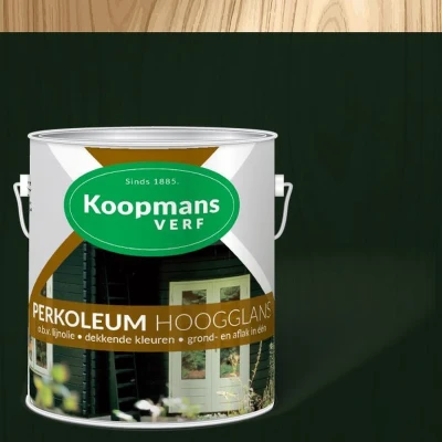 Afbeelding van Koopmans Perkoleum Hoogglans Dekkend Ready Mixed 2,5 ltr 255 grachtengroen Buitengevel &amp; Tuin