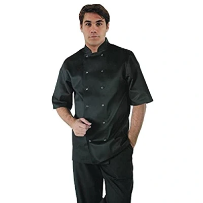 Afbeelding van Whites Vegas unisex koksbuis korte mouw zwart S