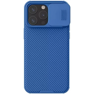 Afbeelding van Nillkin CamShield Hoesje Geschikt voor Apple iPhone 15 Pro Max Back Cover met Camera Slider Blauw