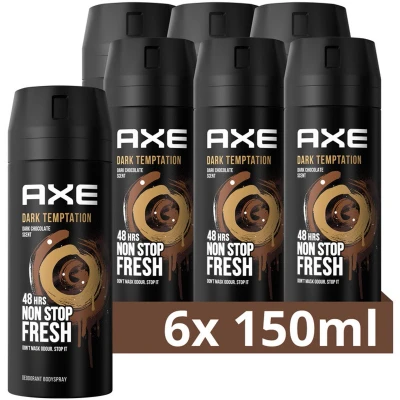 Afbeelding van 6x Axe Deodorant Bodyspray Dark Temptation 150 ml