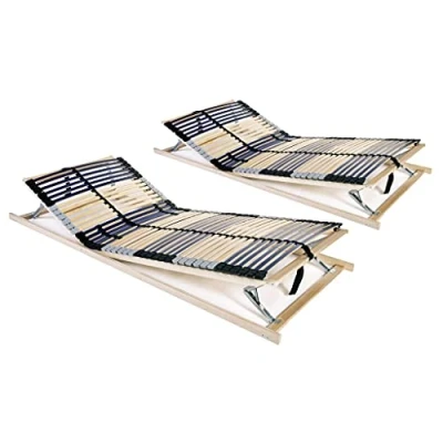 Image de vidaXL Sommiers à lattes sans matelas 2 pcs avec 42 70x200 cm
