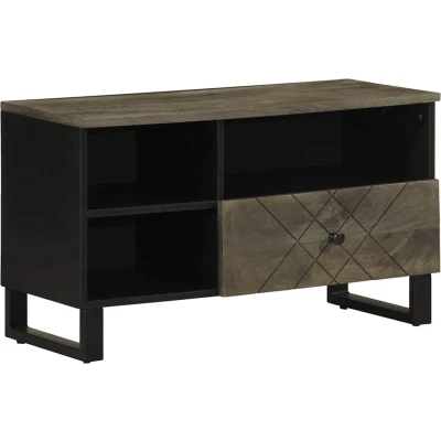 Afbeelding van vidaXL Tv meubel 80x33x46 cm massief mangohout zwart