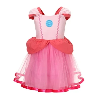 Afbeelding van Lito Angels Peach Princess Dress for Baby Girl Maat 18 24 maanden, Hot Pink