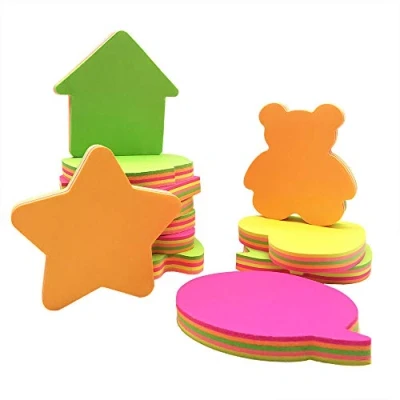 Afbeelding van Zelfklevende notities uitneembaar, 12 blokken per verpakking, 100 vellen blok, verschillende vormen binnenin, 76 mm x mm, stuks