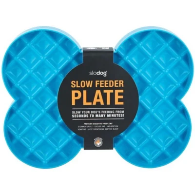 Afbeelding van Industriepet Slodog Hondenbak Likmat / Anti schrok Slowfeeder plate voor Hond Turquoise 35 cm