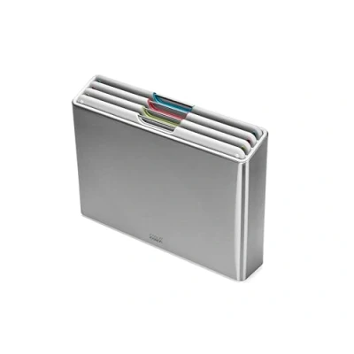 Afbeelding van Joseph Folio Set van 4 snijplanken, kleurcode, roestvrijstalen etui, keukenopslag