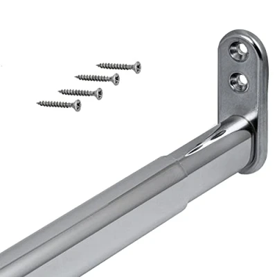 Afbeelding van Gedotec Telescopische kledingstang, ovaal, verstelbaar, organizer voor kast en garderobe, verchroomd staal, wand of kastrail, lengte 900 1100 mm, 1 set