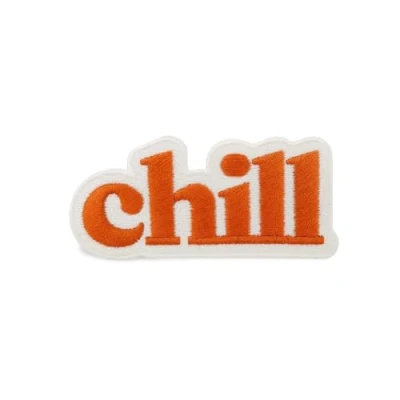 Afbeelding van Oranger Chill patch om op te strijken, retropatroon, vintage, hippie patch, geborduurde Finally Home, wit/oranje, één maat