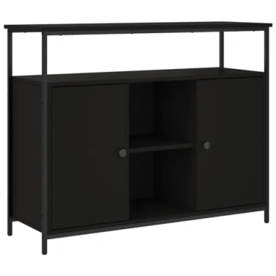 Image de vidaXL Buffet noir 100x35x80 cm bois d&#039;ingénierie835499
