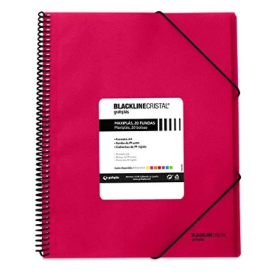 Afbeelding van Grafoplás 39832254 Maxibans Blackline ordner, polypropyleen, 20 hoezen, fuchsia