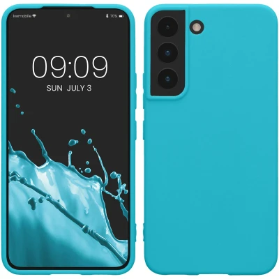 Afbeelding van kwmobile telefoonhoesje geschikt voor Samsung Galaxy S22 Hoesje smartphone Back cover in ijsblauw