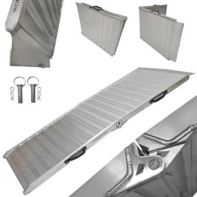 Afbeelding van WORHAN® HR7 Oprijplaat, inklapbaar, aluminium, antislip, voor motorfiets, 205 cm (400 kg)