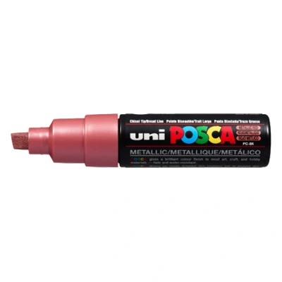 Image de Uni ball Posca Marqueur pointe large biseautée Rouge métal