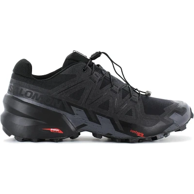 Afbeelding van Salomon Speedcross 6 Trail hardloopschoenen, Heren, Maat: 40 2/3, Black/phantom Textiel/ synthetisch