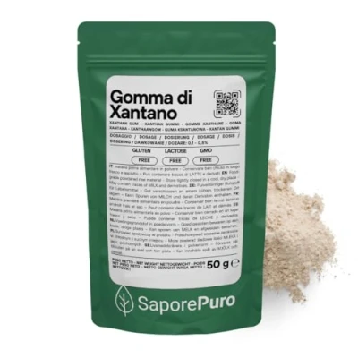 Afbeelding van Saporepuro Xanthaangom poeder 50 g ideaal voor ijs, sauzen, mixologie, moleculaire keuken, toppings en sorbets 100% puur