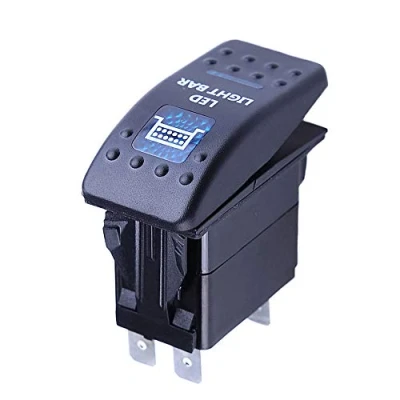 Afbeelding van Mintice™ Tuimelschakelaar, schakelaar, led licht, blauw, 12 V, 20 A, voor auto, boot, motorfiets (barlicht)