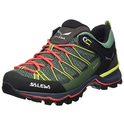 Afbeelding van Salewa MTN Trainer LITE GTX Outdoorschoenen, Dames, Maat: 42.5, Feld green/fluo coral Kunststof/ textiel