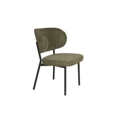 Afbeelding van Giga Meubel Eetkamerstoel Sanne Groen Stof Zithoogte 48cm Set van 2
