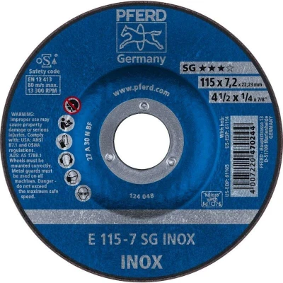 Afbeelding van PFERD 62211623 Sg Inox Afbraamschijf gebogen Diameter 115 mm Boordiameter 22.23 10 stuk(s)