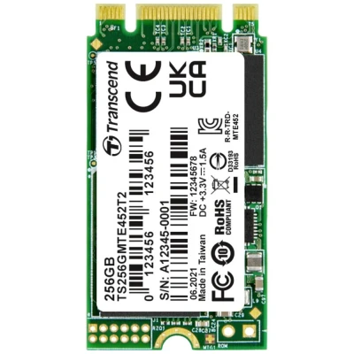 Afbeelding van Transcend MTE452T2 256 GB NVMe/PCIe M.2 SSD 2242 harde schijf PCIe NVMe 3.0 x2 Industrial TS256GMTE452T2