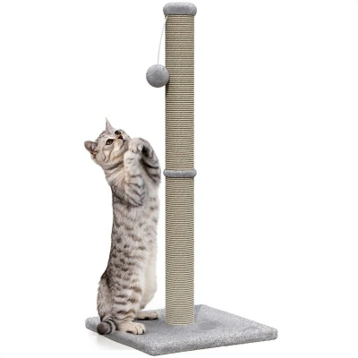 Afbeelding van Avalo Krabpaal met Speelballetje 36x36x74 Lichtgrijs voor Katten