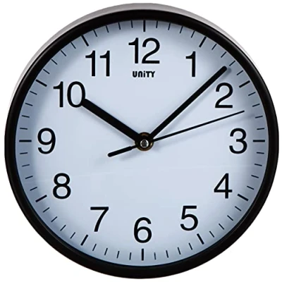 Afbeelding van Unity wandklok, Radcliffe, stil, modern, zwart, 20 cm