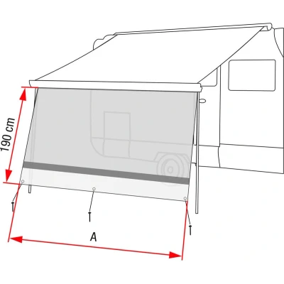 Afbeelding van Fiamma Sun View XL 375 Voorwand Kleurloos Luifels Accessoires