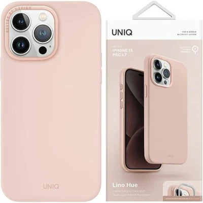Afbeelding van UNIQ Lino Hue iPhone 15 Pro Max 6.7 hoesje Magclick Charging roze/blush roze