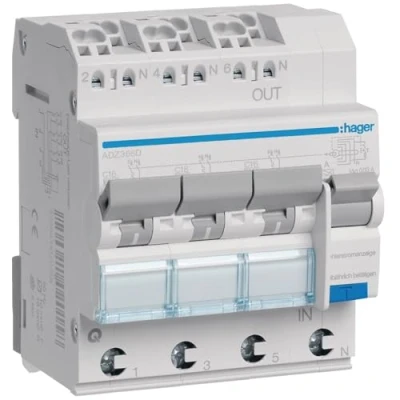 Afbeelding van Hager ADZ366D Aardlekschakelaar/zekeringautomaat 4 polig 16 A 0.03 230 V