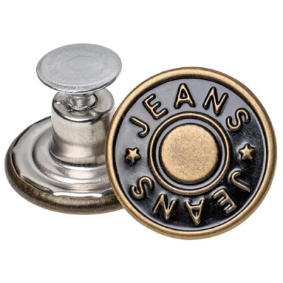 Afbeelding van Vervangende knopen voor jeansbroeken, set van 20, diameter 14 mm, het vervangen jeansknopen 12 bronskleurig, om in te slaan, metalen jeansknopen, Jeans ontwerp