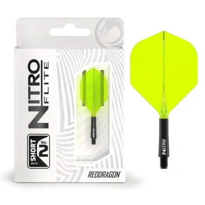 Afbeelding van RED DRAGON Darts Nitro Flite Flight &amp; Shaft Zwart/Geel Kort