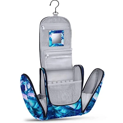 Afbeelding van Grote premium toilettas om op te hangen, met spiegel, make uptas voor mannen en vrouwen, ruime heren haken, beautycase dames, wastas, Meerkleurig, Casual