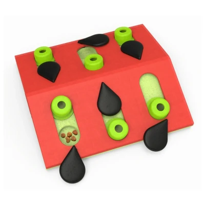 Afbeelding van Nina Ottosson Puzzle &amp; Play Melon Madness Kattenspeelgoed 25x22 cm Roze Groen Level 2