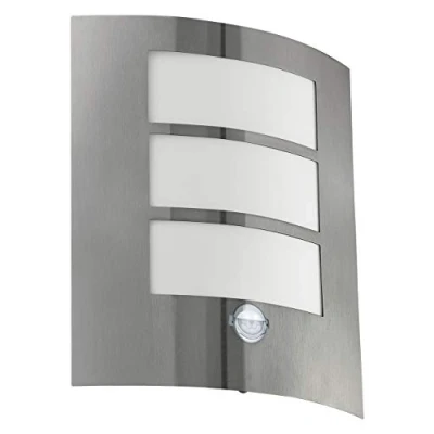 Afbeelding van EGLO City Wandlamp Buiten E27 26 cm Sensor Roestvast Staal/Wit